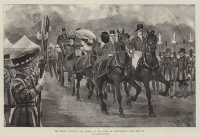 The Queen Inspecting the Yeomen of the Guard at Buckingham Palace, 23 June by Richard Caton Woodville junior